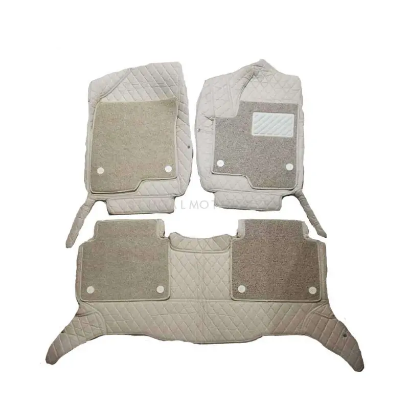 Haval Jolion 9D Floor Mats Mix Thread 3 Pcs 2021 - 2025 - Beige With Beige Grass 2