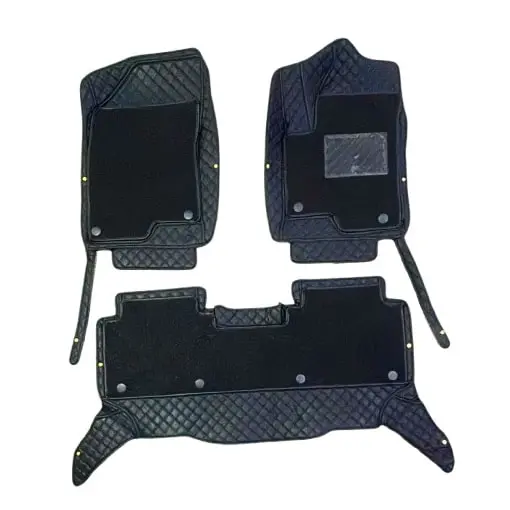 Haval Jolion 9D Floor Mats Mix Thread Grass 3 Pcs 2021 - 2025 - Black With Black 2