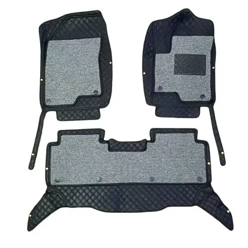 Haval Jolion 9D Floor Mats Mix Thread Grass 3 Pcs 2021 - 2025 - Black With Grey 2