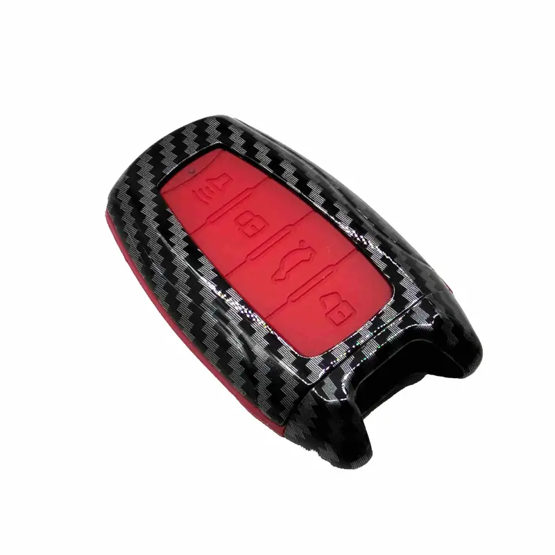 Haval Jolion / H6 Plastic Key Cover Pvc 4 Buttons 2021 - 2025 - - Carbon Fiber With Red 2