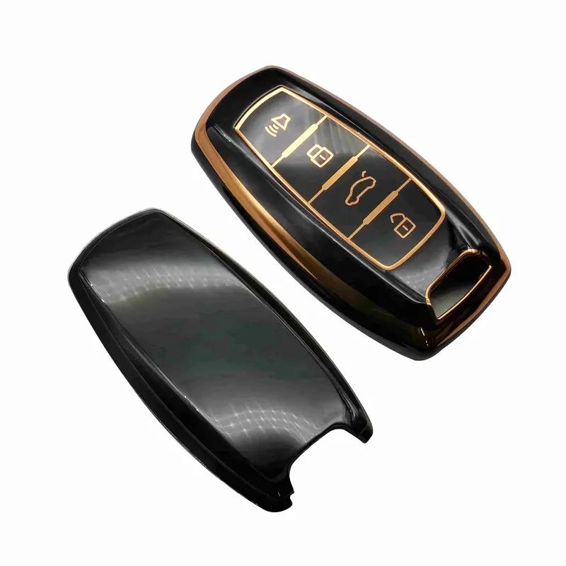 Haval Jolion /H6 Tpu Key Cover Black With Golden 4 Buttons 2021 - 2025 2