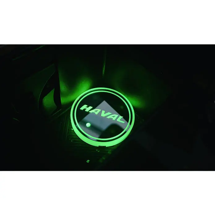Haval Rgb Led Car Cup Holder Plate - 1 Piece - Car Rgb Led Cup Holder Mat Pad 2