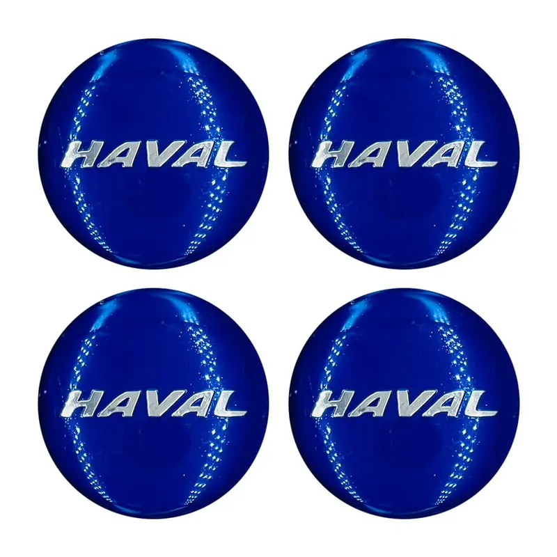 Haval Wheel Cap Logo Blue And Chrome Center Hub Badge Sticker - 4 Pcs 2