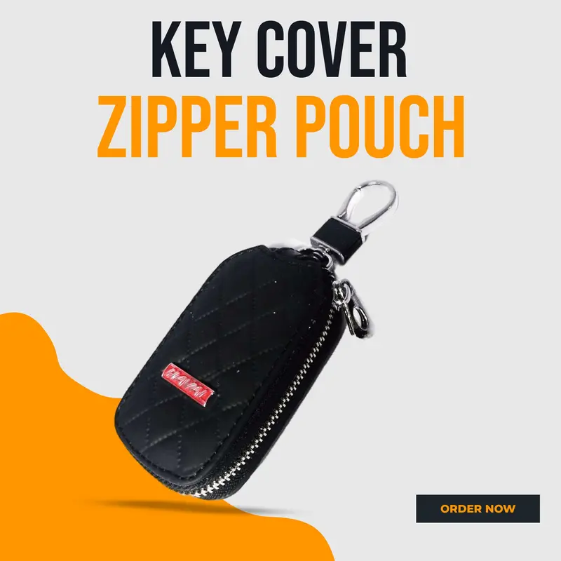 Haval Zipper 7D Style Key Cover Pouch Black With Keychain Ring 1