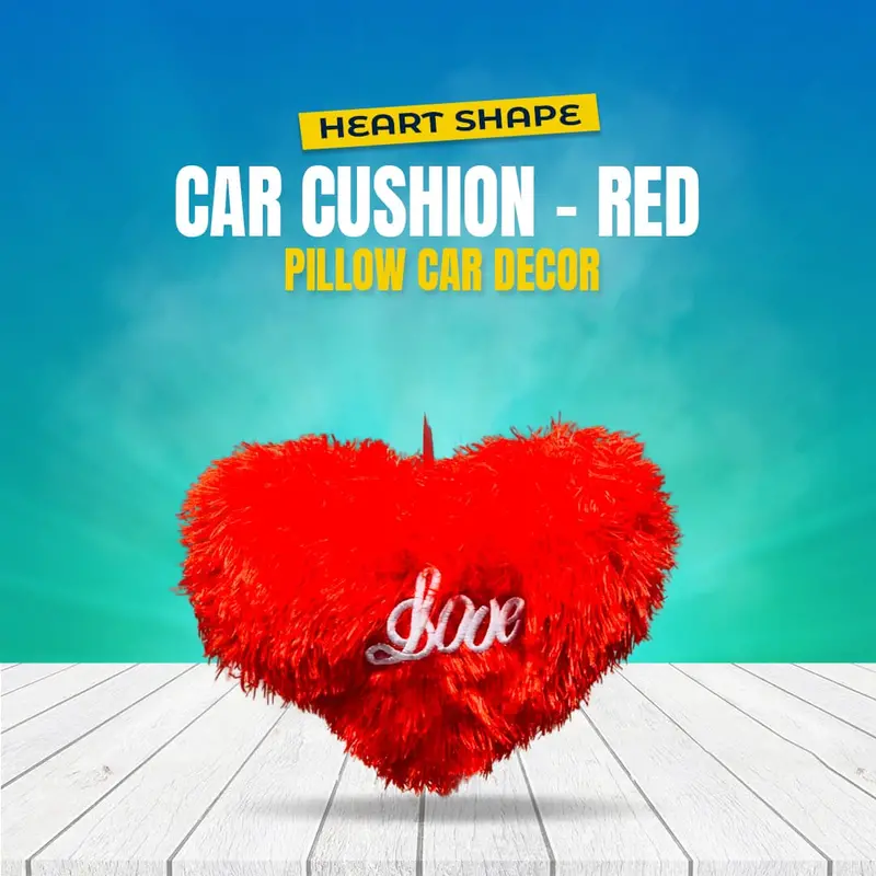 Heart Shape Car Cushion - Red Heart Pillow For Valentines Gift | Pillow Car Decor 1