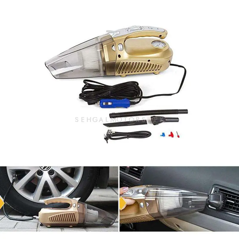 Heavy Duty 4 In 1 Portable Car Vacuum Cleaner & Tire Tyre Inflator - No Return No Exchange 2