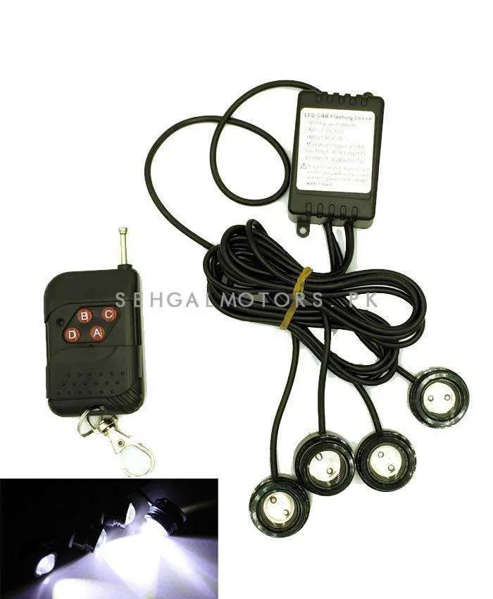 Heavy Duty White Mini Spot Flasher Light With Wireless Remote 2