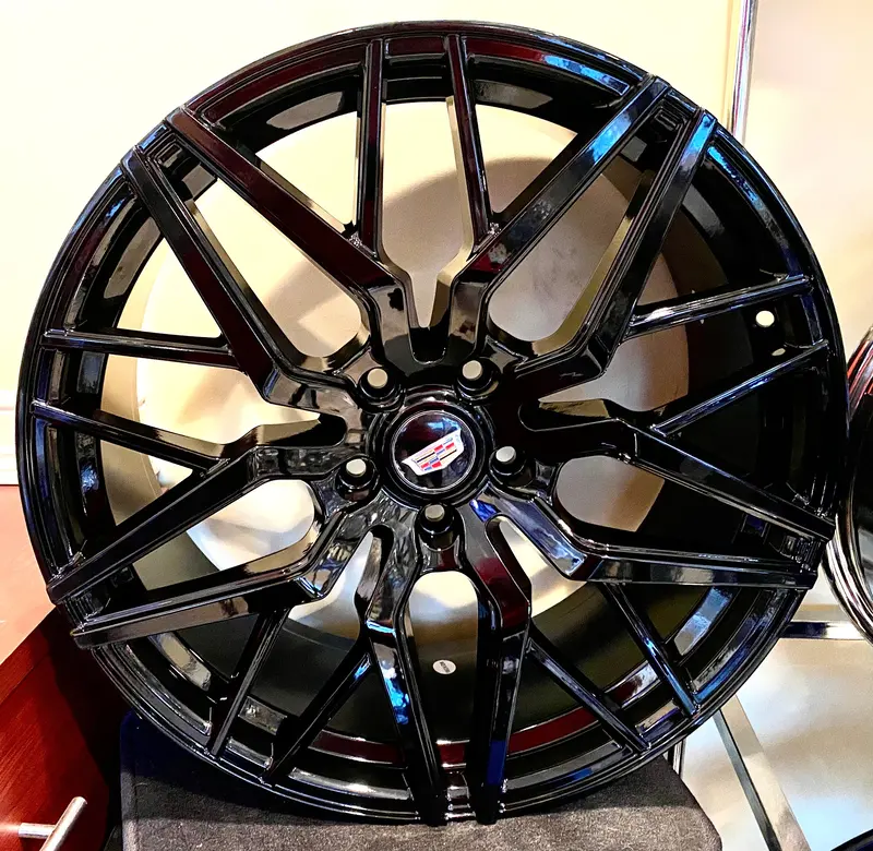 Hi-Gloss Black Stacked 20" X 8.5" Set Of 4 Wheels 5X120 Cts Ct5 Ct6 Xts Xt4 1