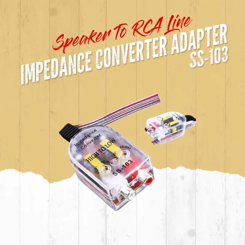 High To Low Impedance Converter Adapter Speaker To Rca Line Ss-103 1