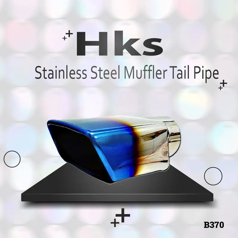 Hks Stainless Steel Muffler Tail Pipe - B370 - Universal Car Exhaust Muffler Car Tail Throat Liner Pipe 1