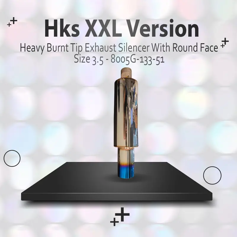 Hks Xl Version Heavy Burnt Tip Exhaust Silencer With Round Face - - Size 3.5Cm - 8005G-133-51 1