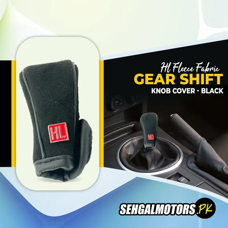 Hl Fleece Fabric Manual Gear Shift Knob Cover - Black 1