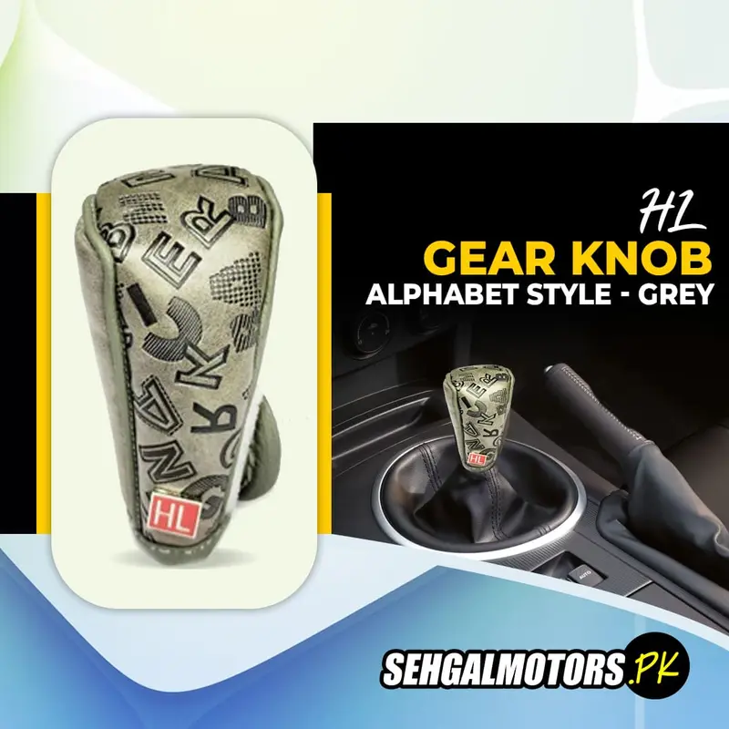 Hl Gear Knob Cover For Manual Transmission Alphabet Style - Grey 1