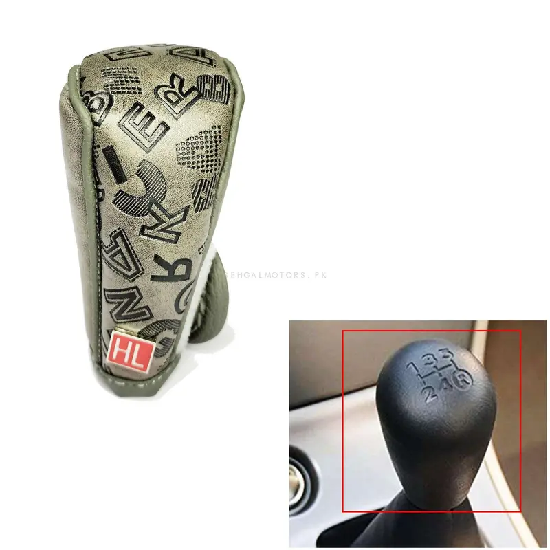 Hl Gear Knob Cover For Manual Transmission Alphabet Style - Grey 2