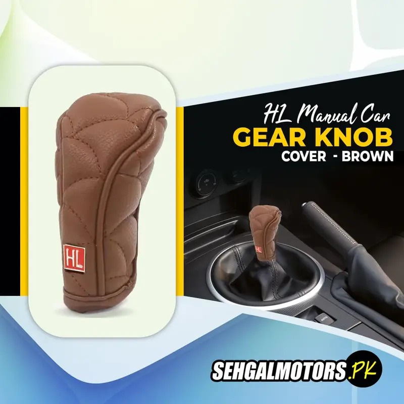 Hl Gear Knob Cover For Manual Transmission - Brown 1
