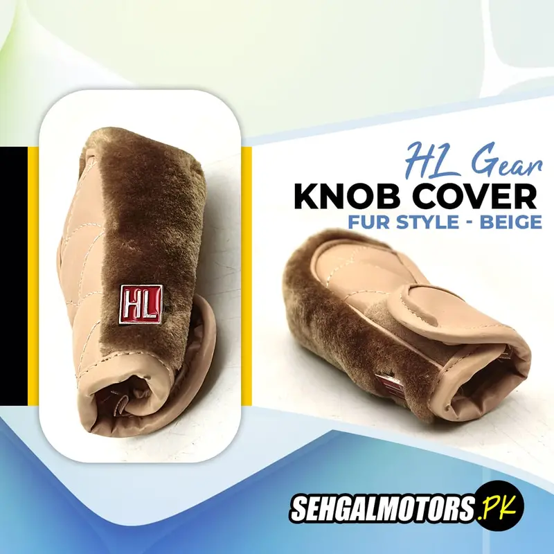 Hl Gear Knob Cover For Manual Transmission Fur Style - Beige 1