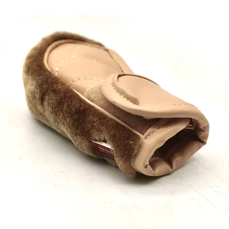 Hl Gear Knob Cover For Manual Transmission Fur Style - Beige 2