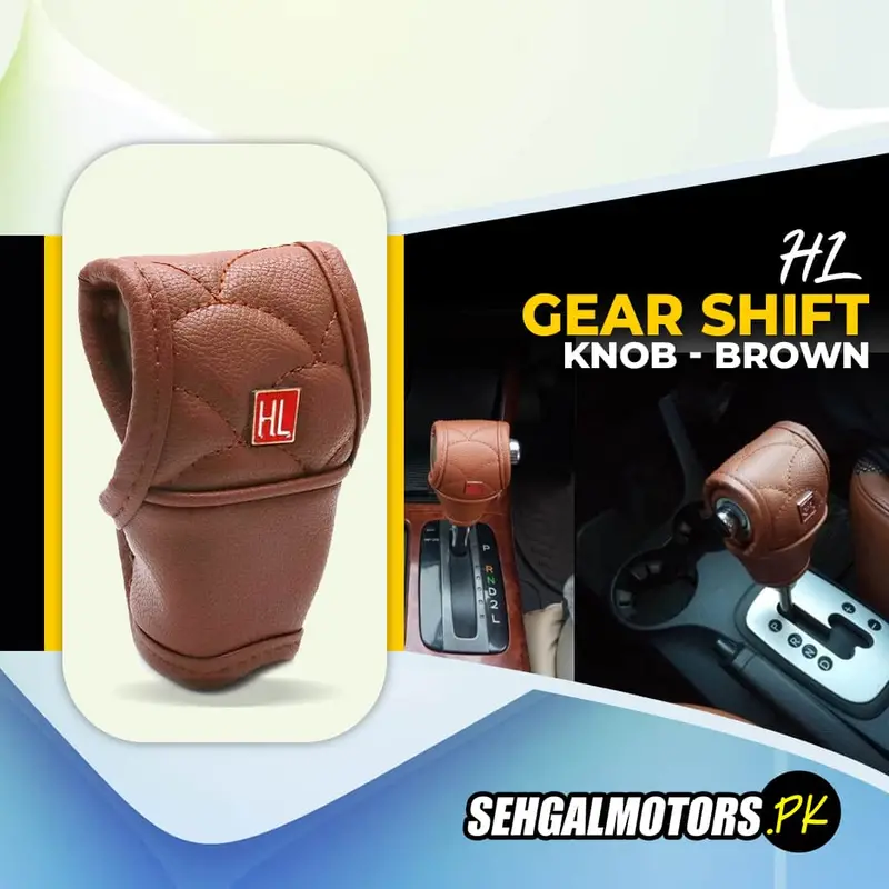 Hl Gear Shift Knob For Auto Cover Brown - Car Gear Shift Knob Protector Cover Pu Leather | Gear Shift Lever Knob 1