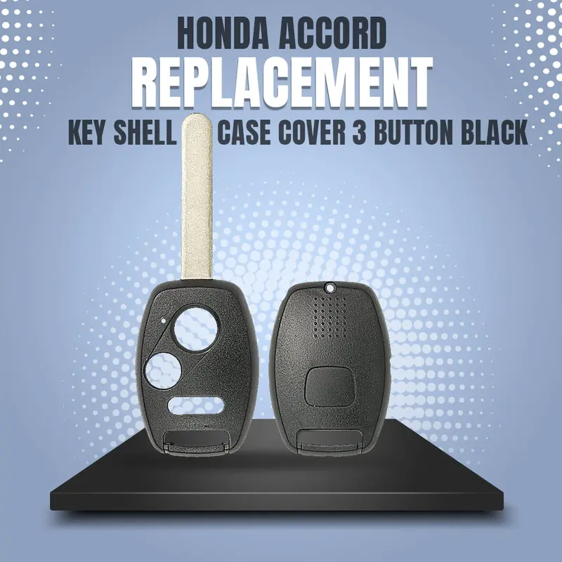 Honda Accord Key Shell Case Cover 3 Button Black - Replacement Casing 2