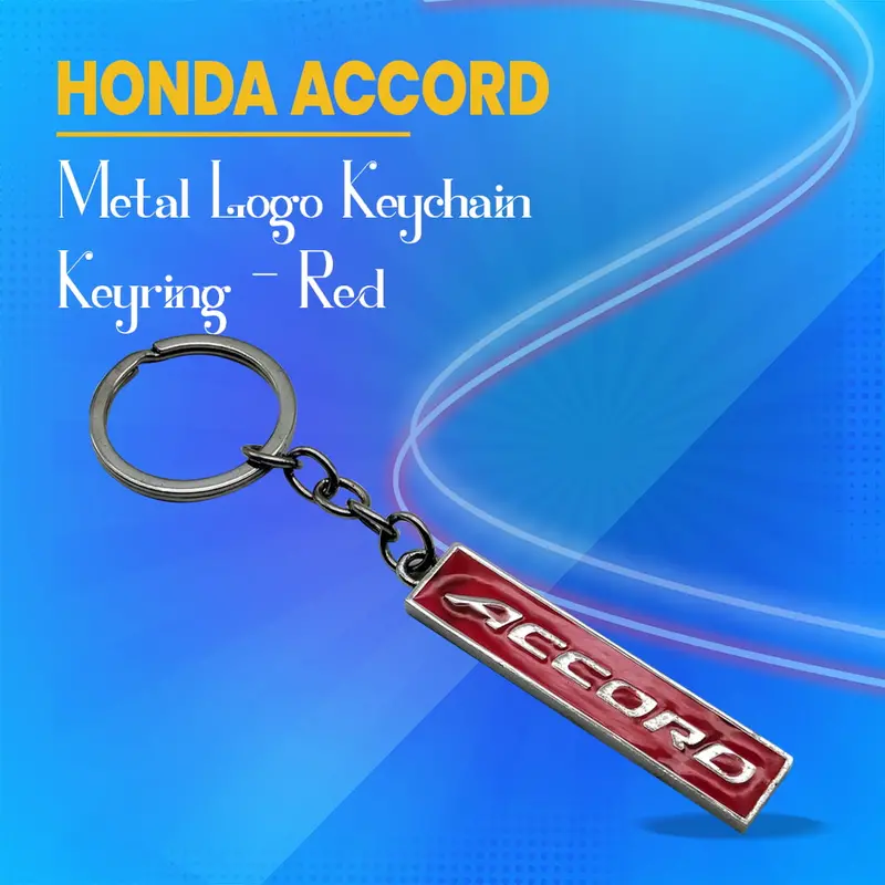 Honda Accord Metal Logo Keychain Keyring - Red 1