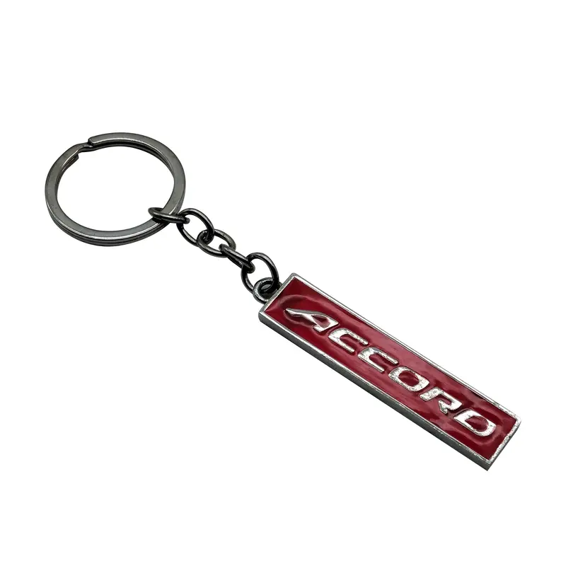 Honda Accord Metal Logo Keychain Keyring - Red 2
