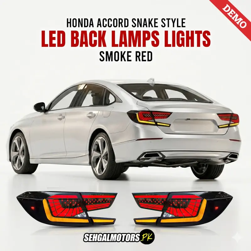 Honda Accord Snake Style Led Back Lamps Lights Smoke Red Pair 1