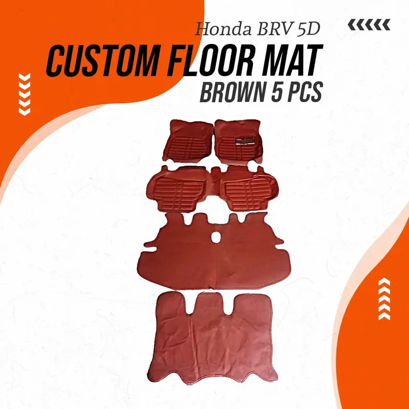 Honda Brv 5D Custom Floor Mat Brown 5 Pcs 2017 - 2025 1