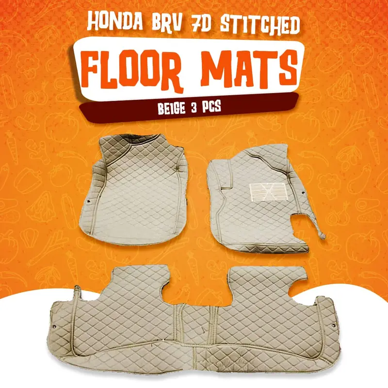 Honda Brv 7D Floor Mats - Beige - 3 Pcs Set 2017 - 2025 1