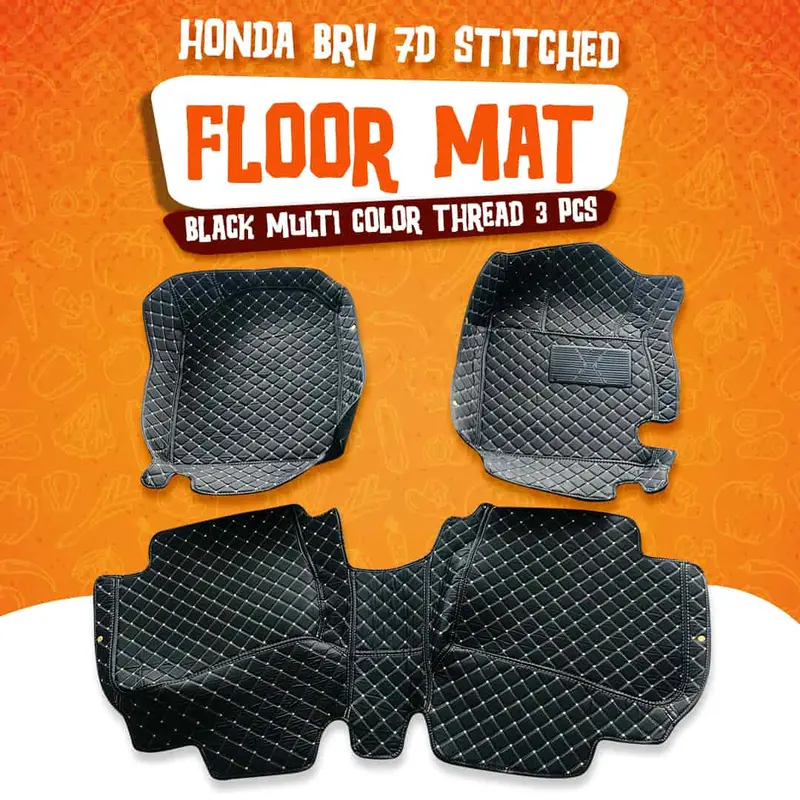 Honda Brv 7D Floor Mats - Black -3 Pcs Set 2017 - 2025 1
