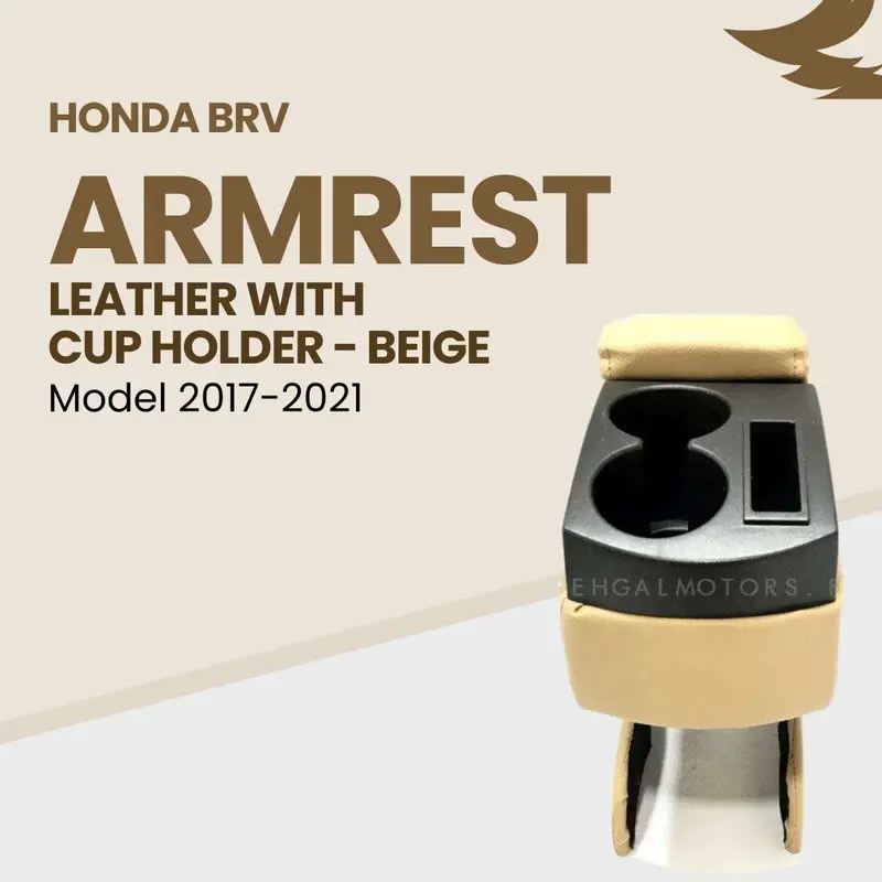 Honda Brv Arm Rest Leather With Cup Holder Beige 1