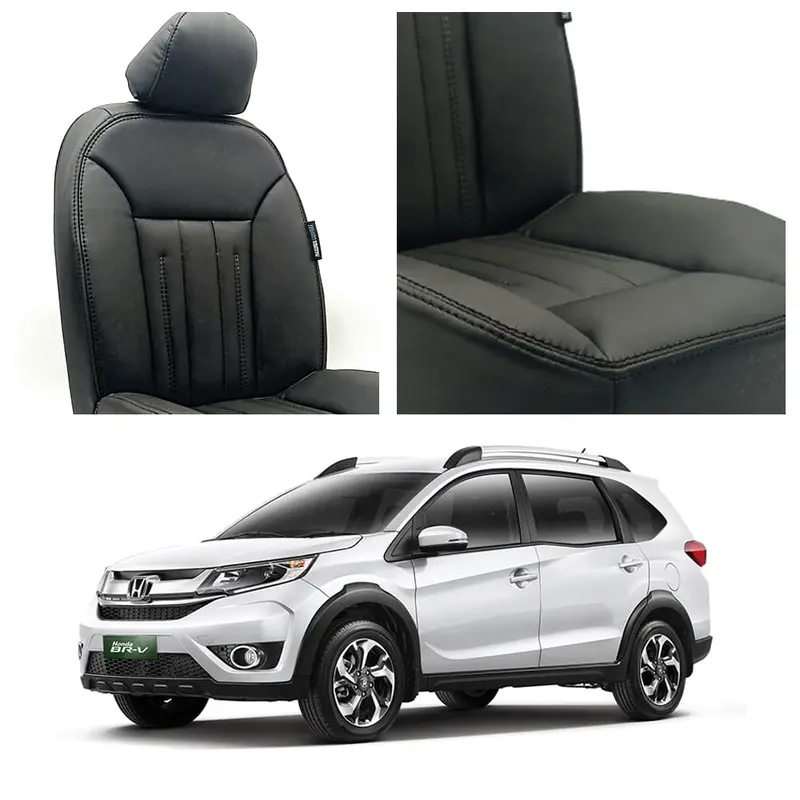 Honda Brv Audi Design Black Seat Covers 7 Seater 2017 - 2025 1