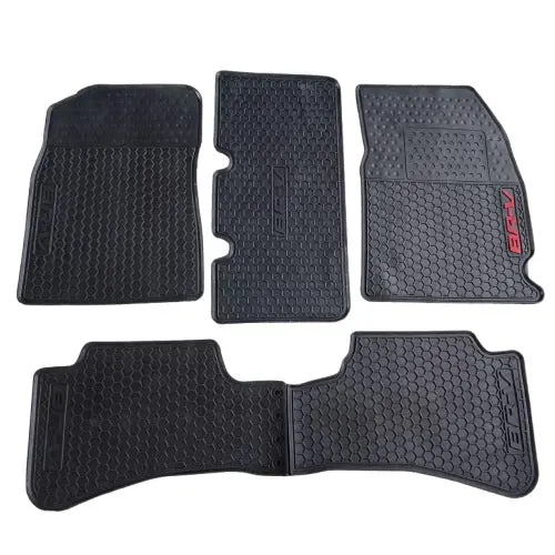 Honda Brv Custom Fit Pvc Rubber Floor Mat Black 4 Pcs 2017 - 2025 - Mix Design 2