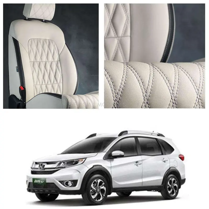 Honda Brv Diamond Cut Beige Black Seat Covers 2017 - 2025 - 7 Seater - Model 2017-2021 1