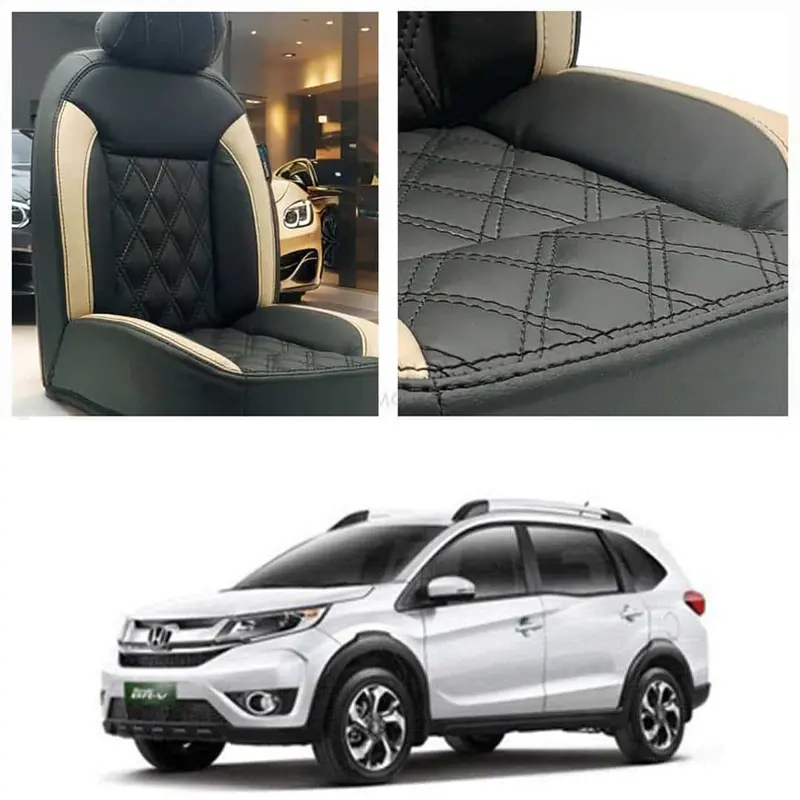 Honda Brv Diamond Cut Black Beige Seat Covers 7 Seater 2017 - 2025 1