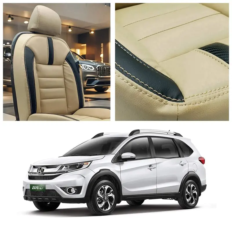 Honda Brv Hockey Design Beige Black Seat Covers 2017 - 2025 1