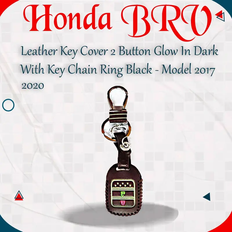 Honda Brv Leather Key Cover 2 Button Glow In Dark 2017 - 2025 - - With Key Chain Ring Black 1