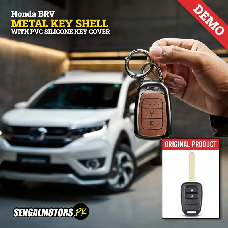 Honda Brv Metal Key Shell With Brown 2017 - 2025 - With Key Chain 1