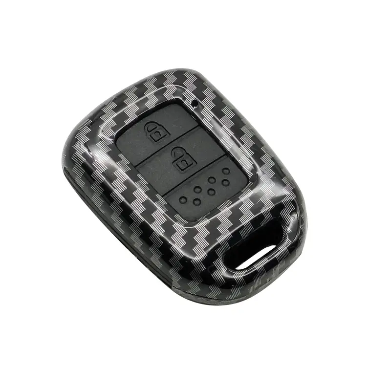 Honda Brv Plastic Key Cover Carbon Fiber 2 Buttons 2017 - 2025 - With Black Pvc 2