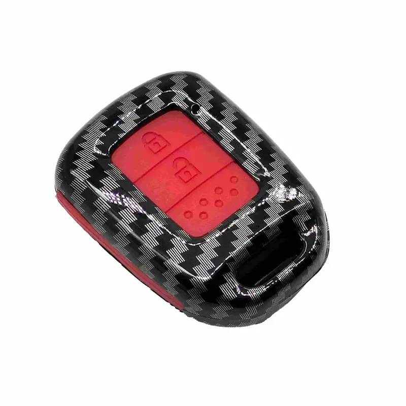 Honda Brv Plastic Key Cover Carbon Fiber Red Pvc 2 Buttons 2017 - 2025 2
