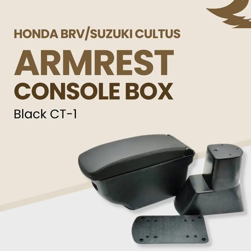 Honda Brv/Suzuki Cultus Armrest Console Box Black Ct-1 Multi Stitch 1