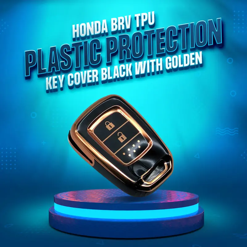 Honda Brv Tpu Key Cover Black With Golden 2 Buttons 2017 - 2025 1
