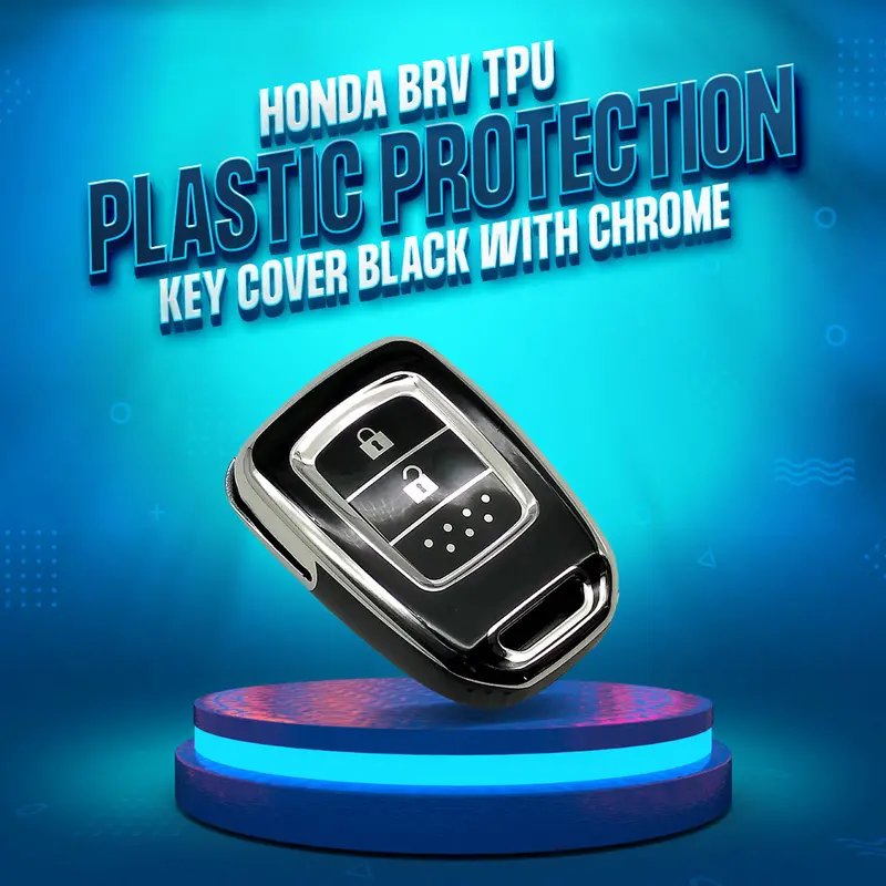 Honda Brv Tpu Plastic Protection Key Cover Black With Chrome 2 Buttons 2017 - 2025 1