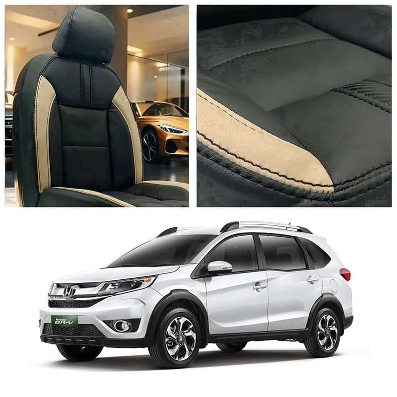 Honda Brv Type R Black Beige Seat Covers 7 Seater 2017 - 2025 1