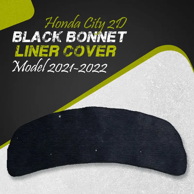 Honda City 2D Black Bonnet Liner Cover 2021-2025 - Protector Lid Garnish Bonnet Namda 1