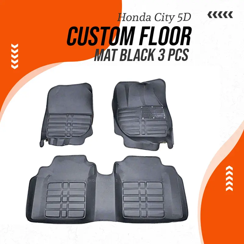 Honda City 5D Custom Floor Mat Black 3 Pcs 2008 - 2021 1