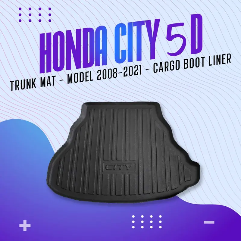 Honda City 5D Tpe Trunk Mat 2009 - 2021 - Cargo Boot Liner Diggi Protection Tray Cover 1