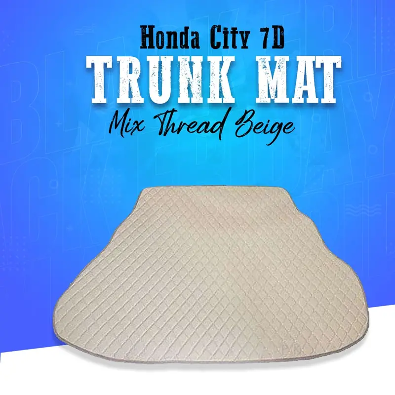 Honda City 7D Trunk Mat Mix Thread Beige 2008 - 2021 - Cargo Boot Liner Diggi Protection Tray Cover 1