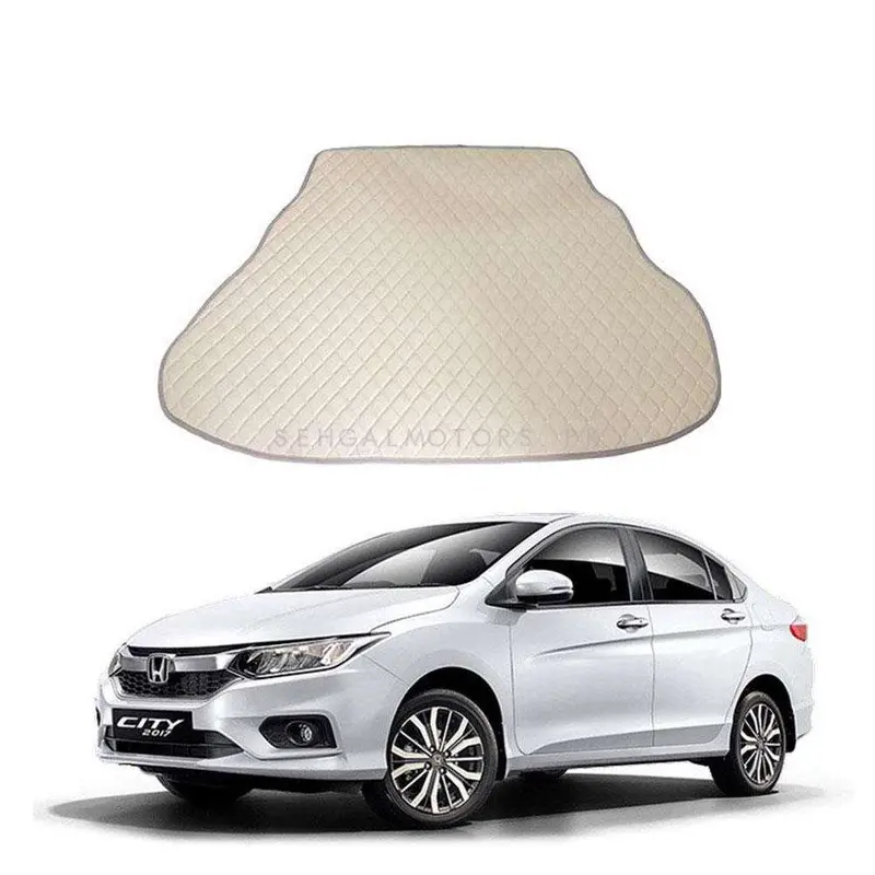 Honda City 7D Trunk Mat Mix Thread Beige 2008 - 2021 - Cargo Boot Liner Diggi Protection Tray Cover 2