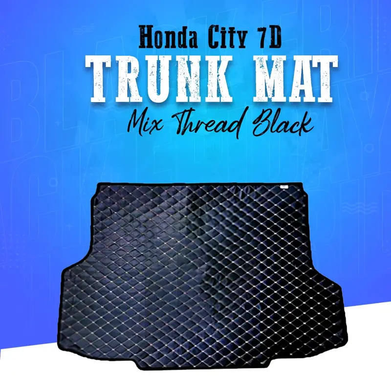 Honda City 7D Trunk Mat Mix Thread Black 2021 - 2025 - Cargo Boot Liner Diggi Protection Tray Cover 1