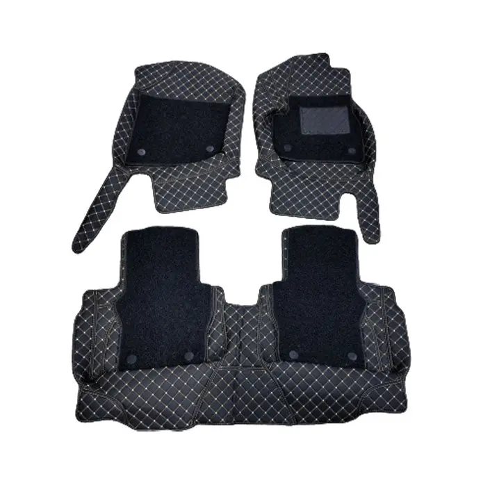 Honda City 9D Floor Mat 3Pcs 2021 - 2025 - Mix Thread Black With Black Grass 2